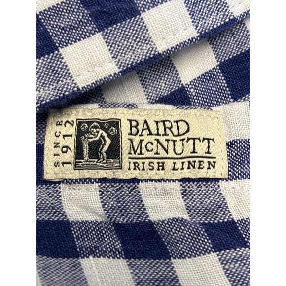 J.Crew Mens Slim Irish Linen Blue Gingham Button-Down Shirt Size L - Picture 5 of 9